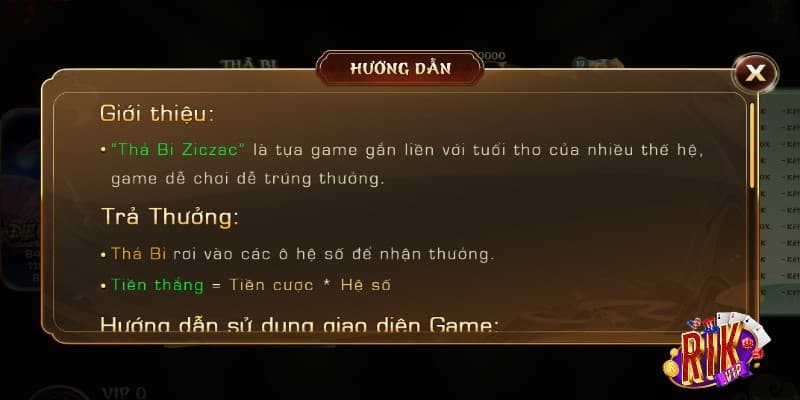 game zic zac tại Rikvip